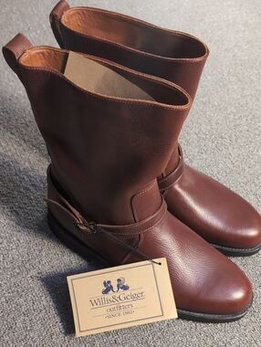 VTG Deadstock Willis & Geiger Leather Ankle Strap Safari Field Boots Canada 11.5